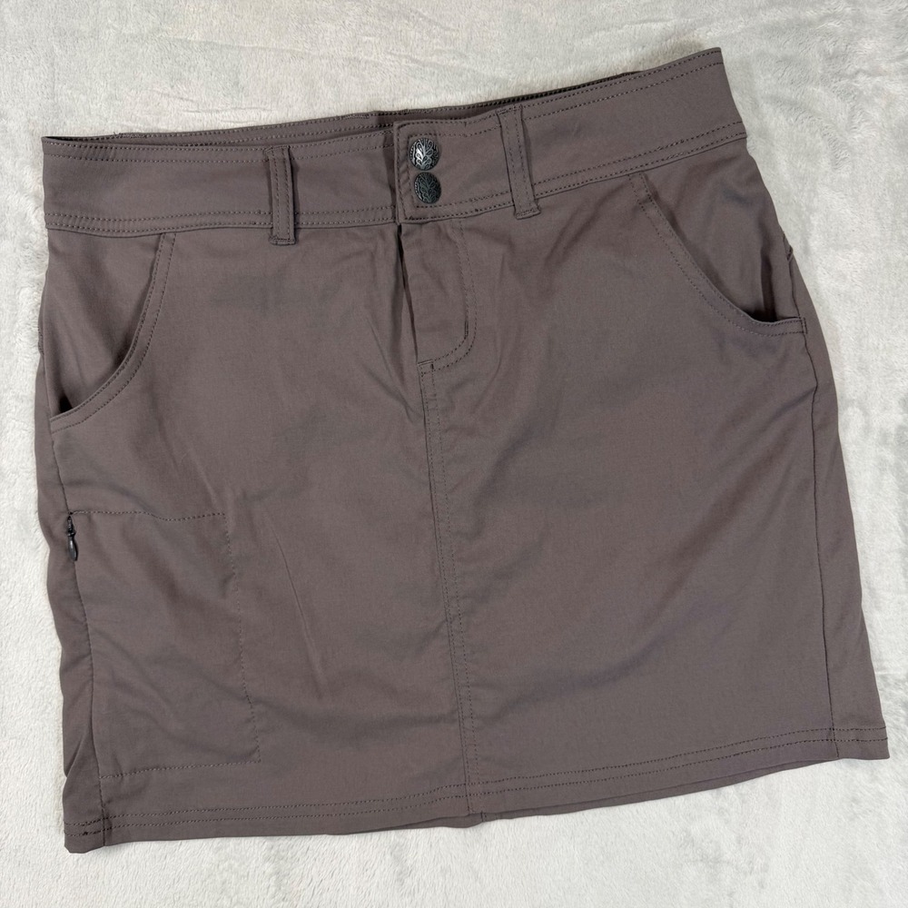Prana Halle Skort Womens 6 Charcoal Grey Brown Hiking Outdoor Stretch Zion Skirt